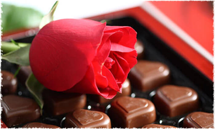 fleurs chocolat Saint Valentin
