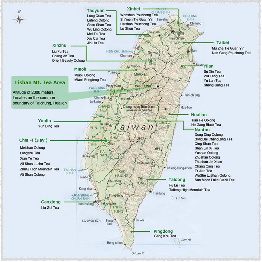 map of Taïwan